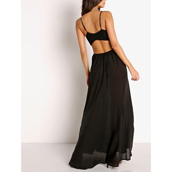 Indah Innocence Cutaway Maxi Dress Black - Picture 7 of 7